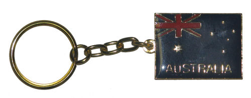 Key Ring Metallic Oz Flag