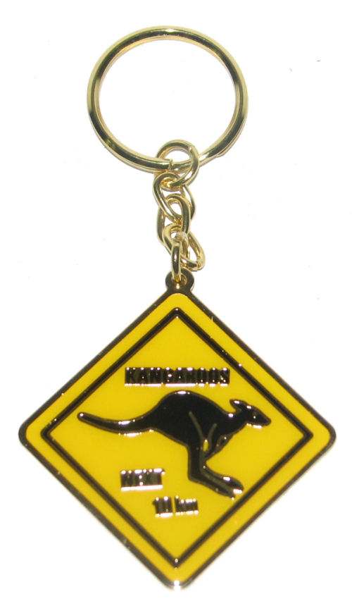 Key Ring - Kangaroo Sign metal