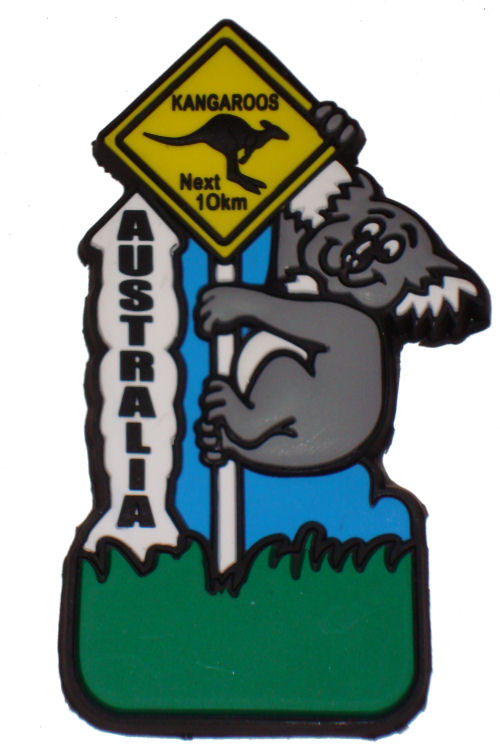 Rubber Magnet - Koala on Kangaroo Road Sign