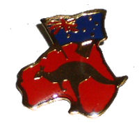 Pin - Kangaroo with Aussie Map and Flag