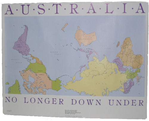 australian world map upside down