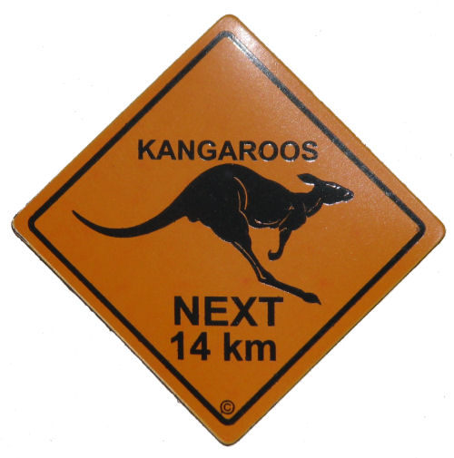 Kangaroo Roadsign Magnet