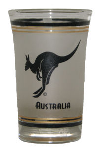 Shot Glass Kangaroo Gold and Black