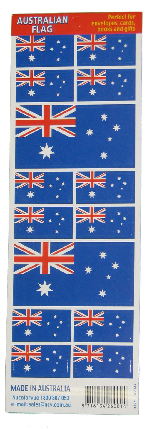 Stickers Asst Australian Flag