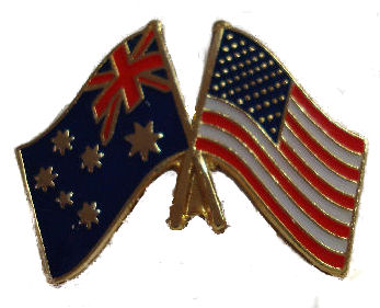 Pin - Australia and US Crossed Flags